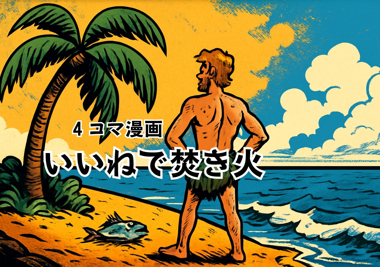 いいねで焚き火【４コマ漫画】