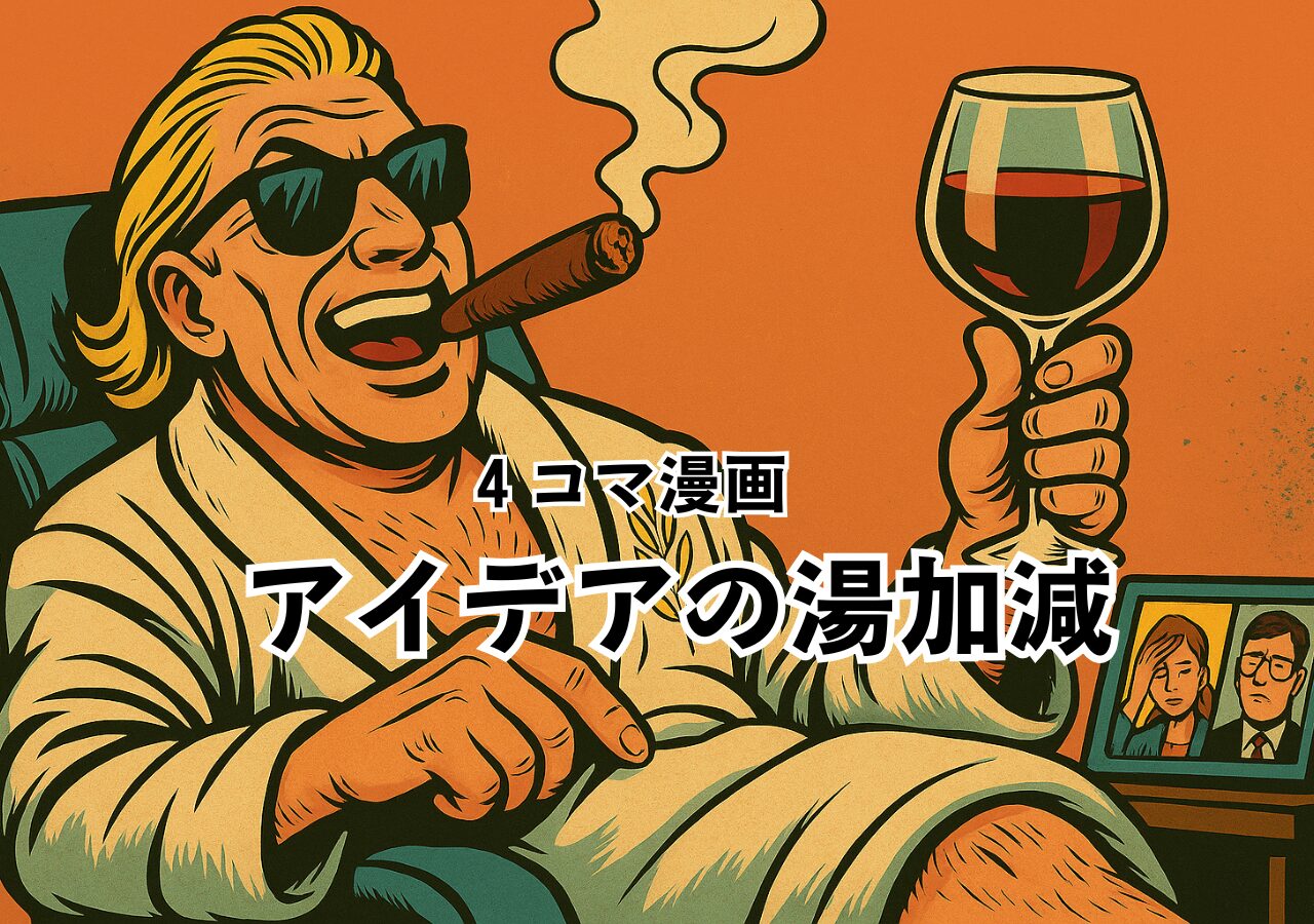 アイデアの湯加減【４コマ漫画】
