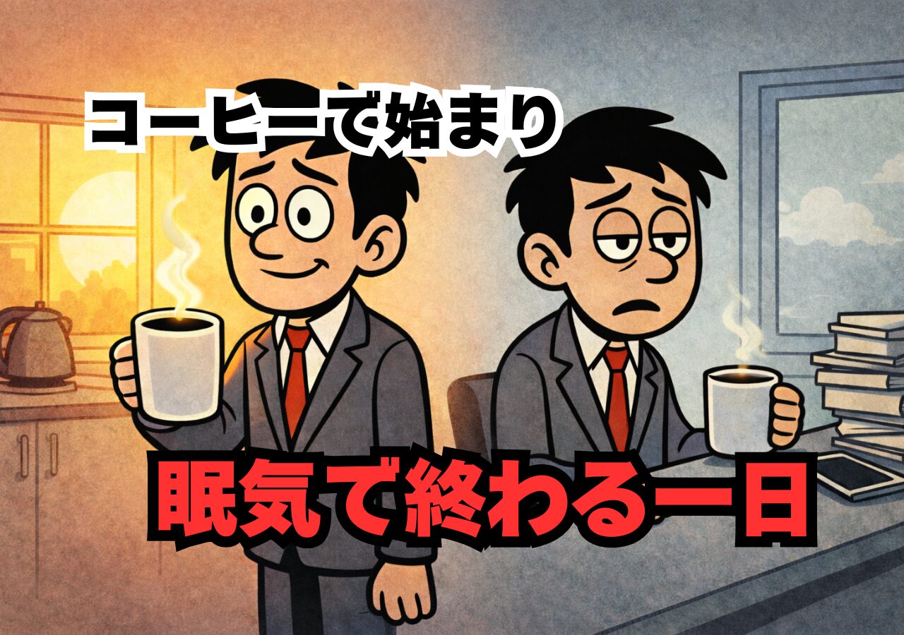 眠いからコーヒーを飲み、コーヒーを飲んだから眠くなる話｜コヨーテの小噺