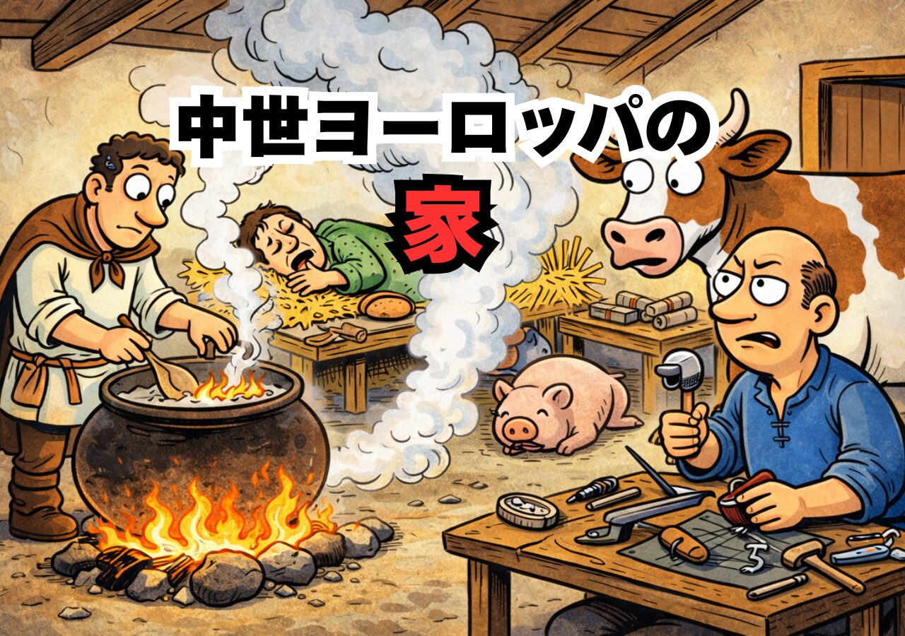 煙と牛とワンルーム。これが中世の家です