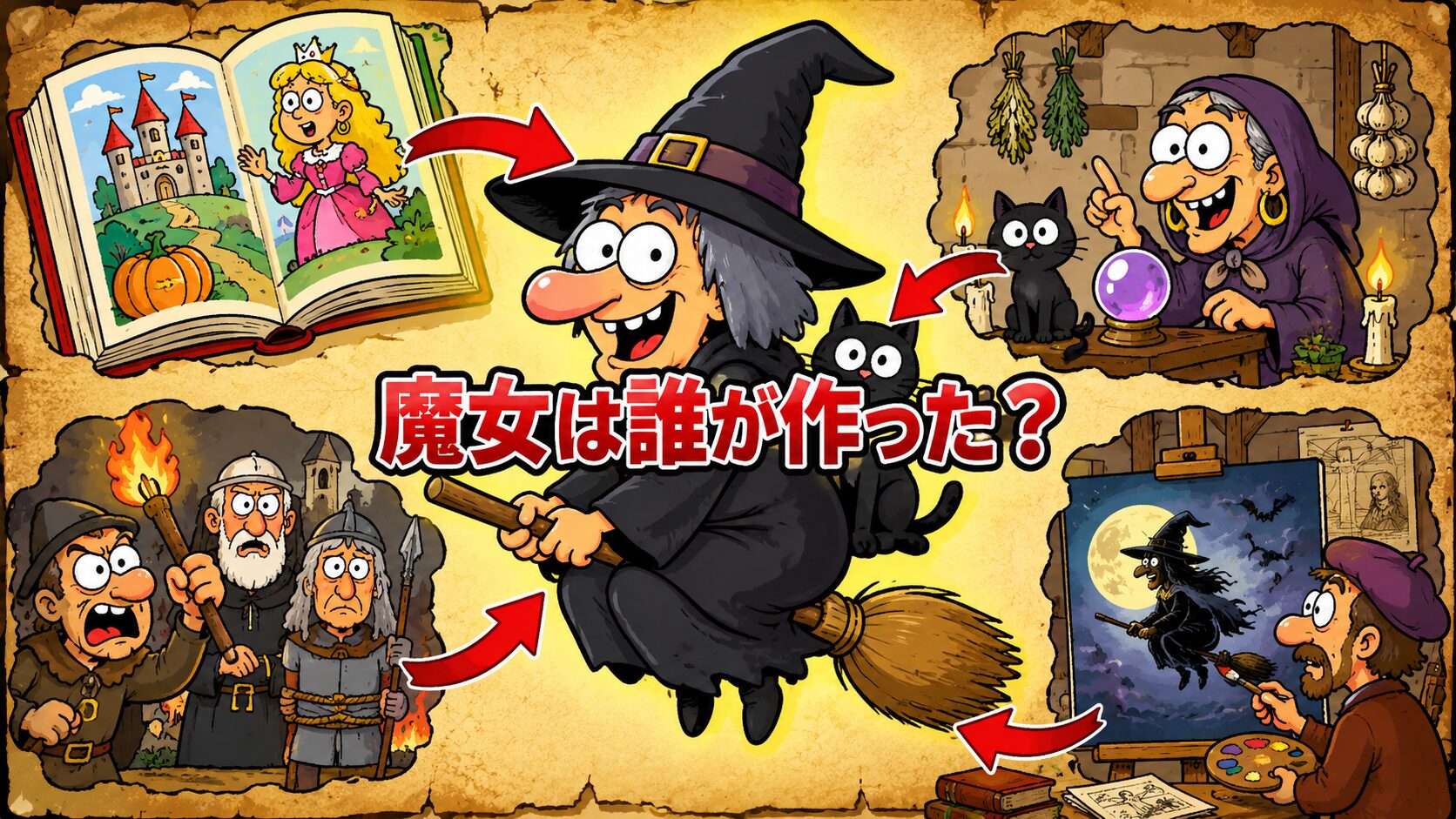 魔女のイメージはいつ生まれた？黒猫・ホウキ・とんがり帽子の意外な起源